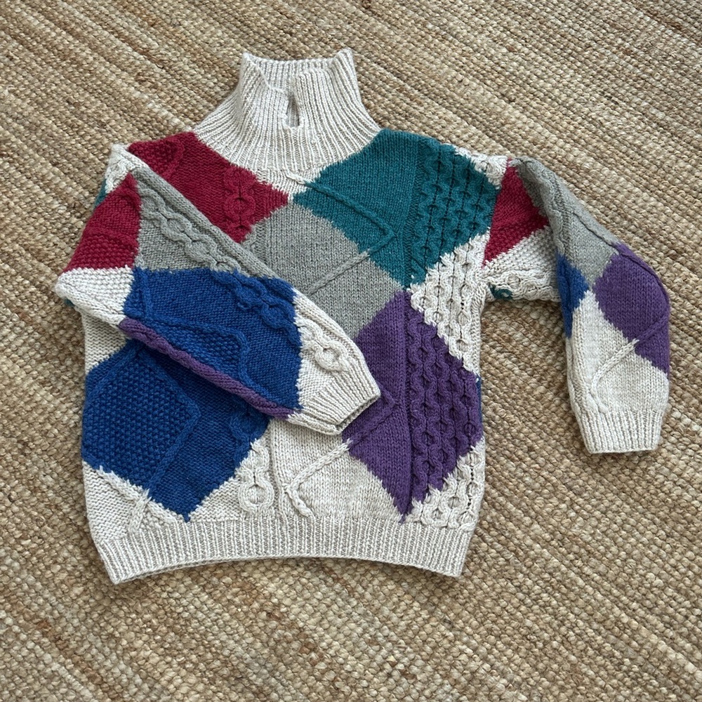 Boston Traders Multicolor Argyle Turtleneck Sweater